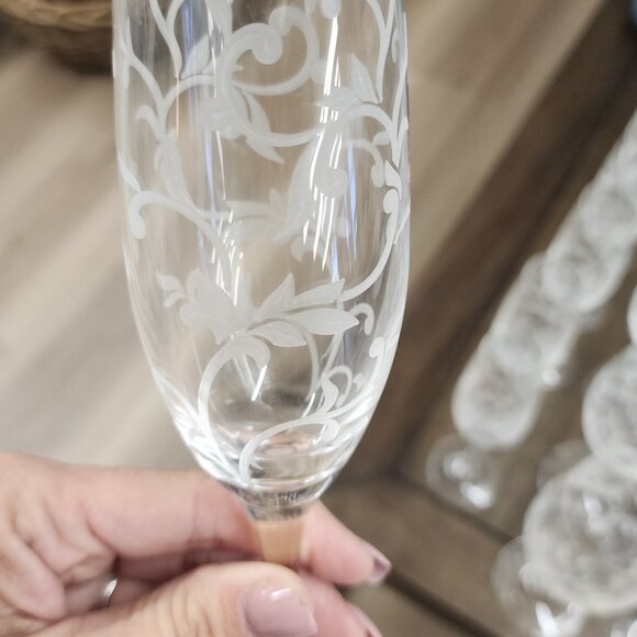 Ralph Lauren Etched Glasses Full Set - Picture 5 of 5